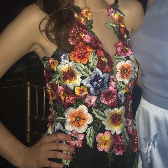 Black & Floral Jovani Prom Dress - Picture 4 of 4